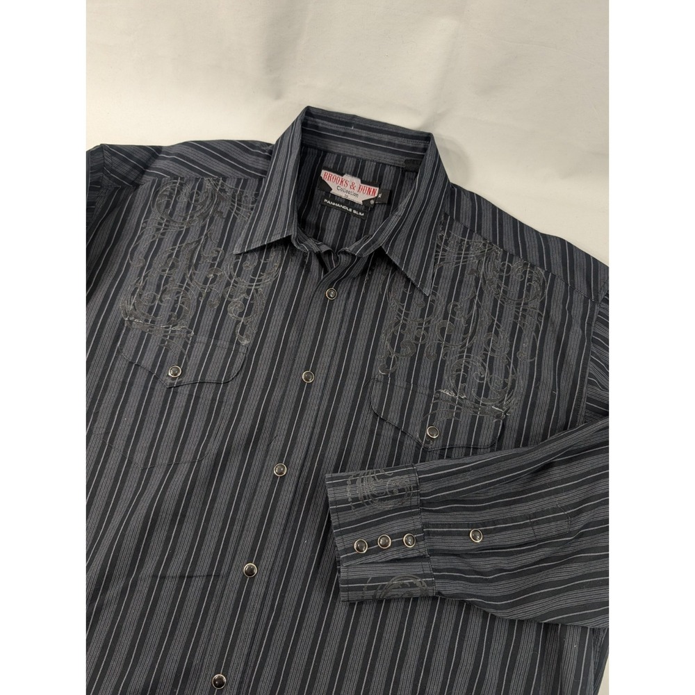 BROOKS AND DUNN by Panhandle Slim VTG Western Shirt Mens Paisley XL Pearl Snap